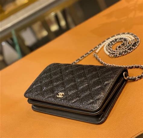 black glitter chanel bag|Classic .